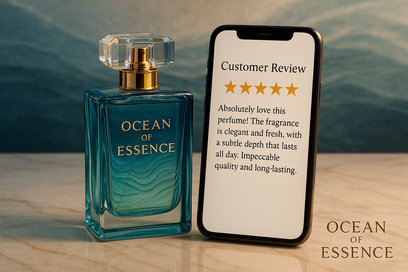 Custormer prodcut got review of perfume of Ocean Of Essence genrate an image